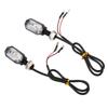 2 Pcs Universal Motorcycle Turn Signal Lights 12V Steering Lamp Mini Oval Lamp for ATV Scooter