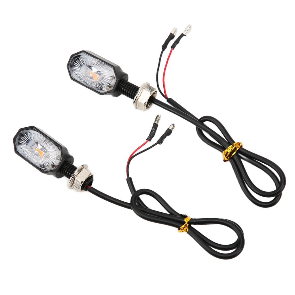 2 Pcs Universal Motorcycle Turn Signal Lights 12V Steering Lamp Mini Oval Lamp for ATV Scooter
