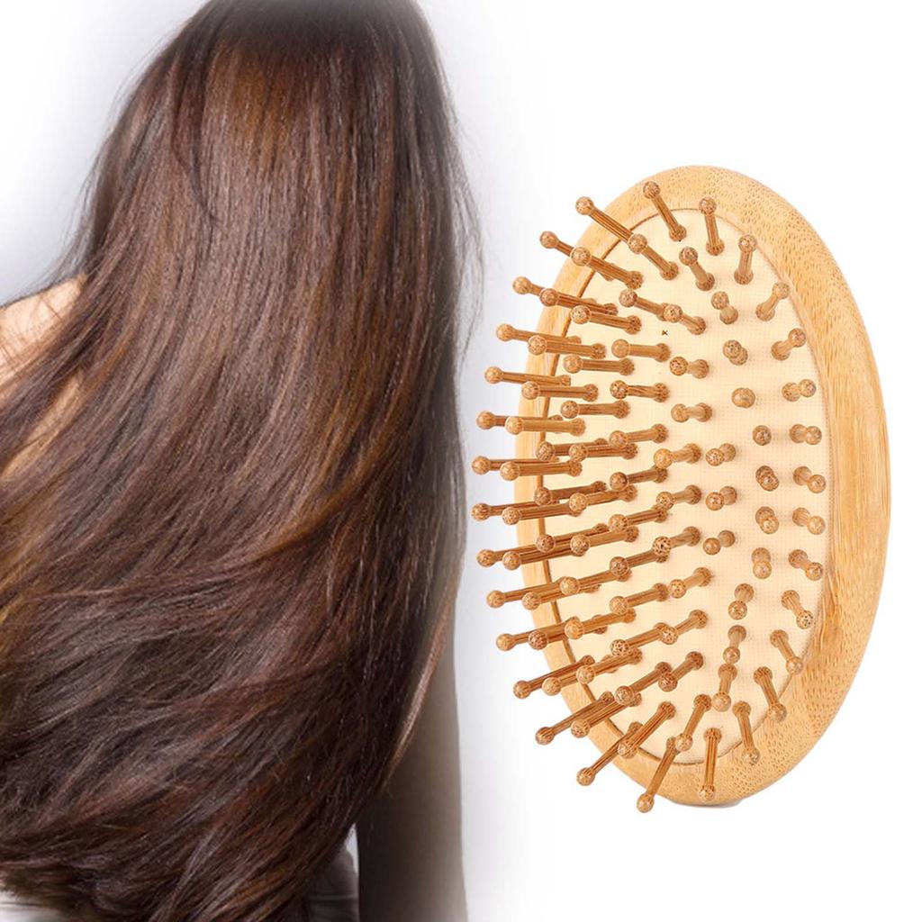 Wooden Massage Comb No Handle Scalp Care Styling Comb for Straight Curl HairComb