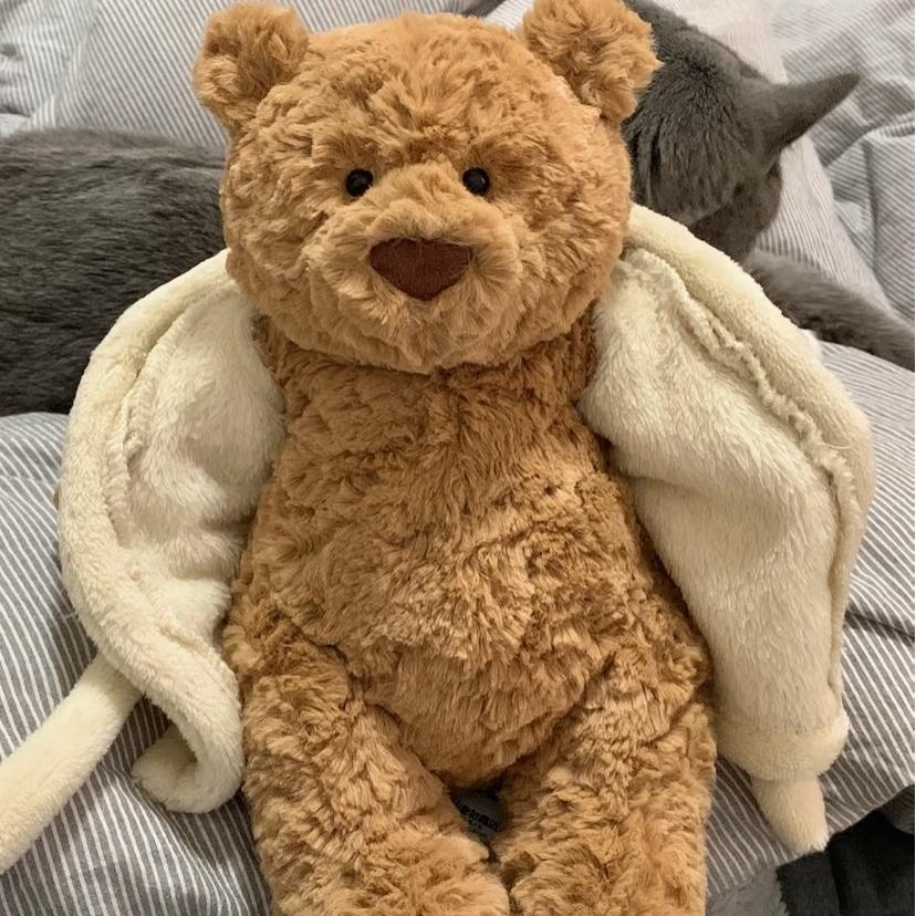 JC Cute Bathrobe Bear 28cm Super Soft Plush Toy 28-56cm Children's Stuffed Teddy Bear Anime Character Comforter