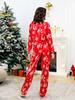 Custom Christmas Faux Silk Pajamas Set - Long Sleeve & Pants for Family