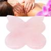 Portable Rose Quartz Guasha Board Butterflies Shaping Gua Sha Scraping Massage Tool