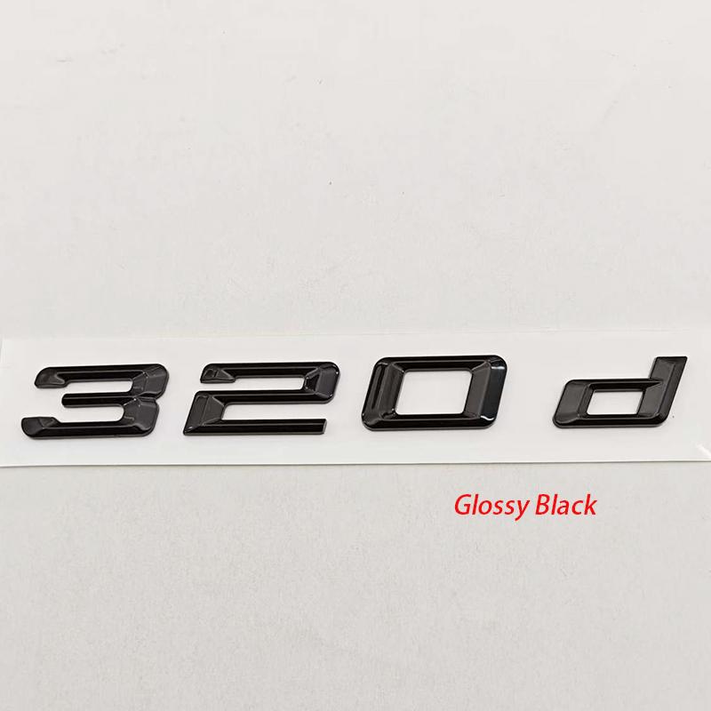 3D ABS Chrome Matte Black Car Styling Logo 320d Badge Rear Trunk Emblem Decal For BMW 3 Series 320d E34 E46 F31 Auto Accessories