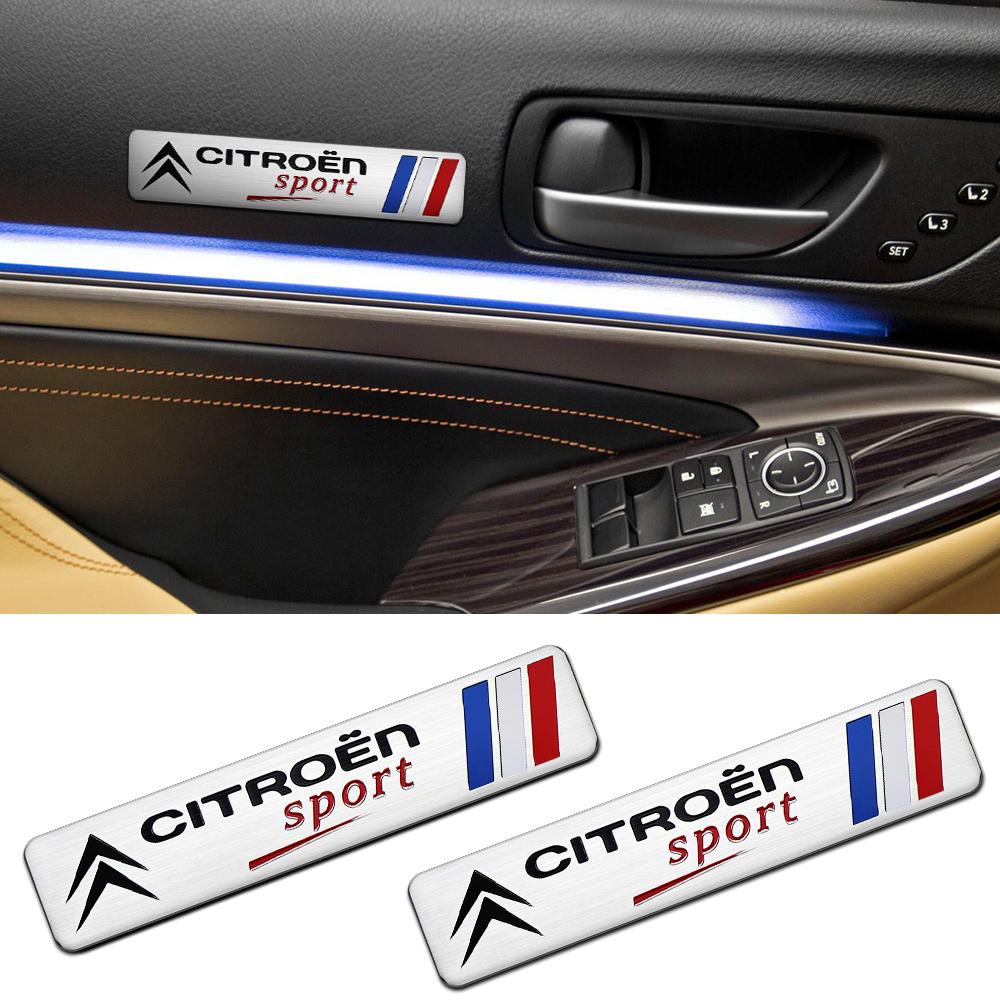 3D Aluminum Car Sticker Emblem Badge Door Decal Car Styling For Citroen C5X E-C4 E-C3 Berlingo C-ELYSEE C1 C2 C3 C4 Picasso C4L