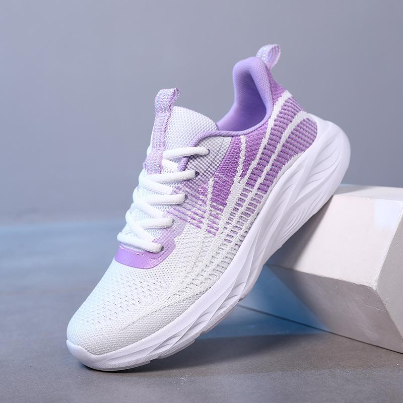 2025 spring new women's shoes flying woven sports shoes breathable mesh casual shoes fashionable multi-color lightweight student shoes