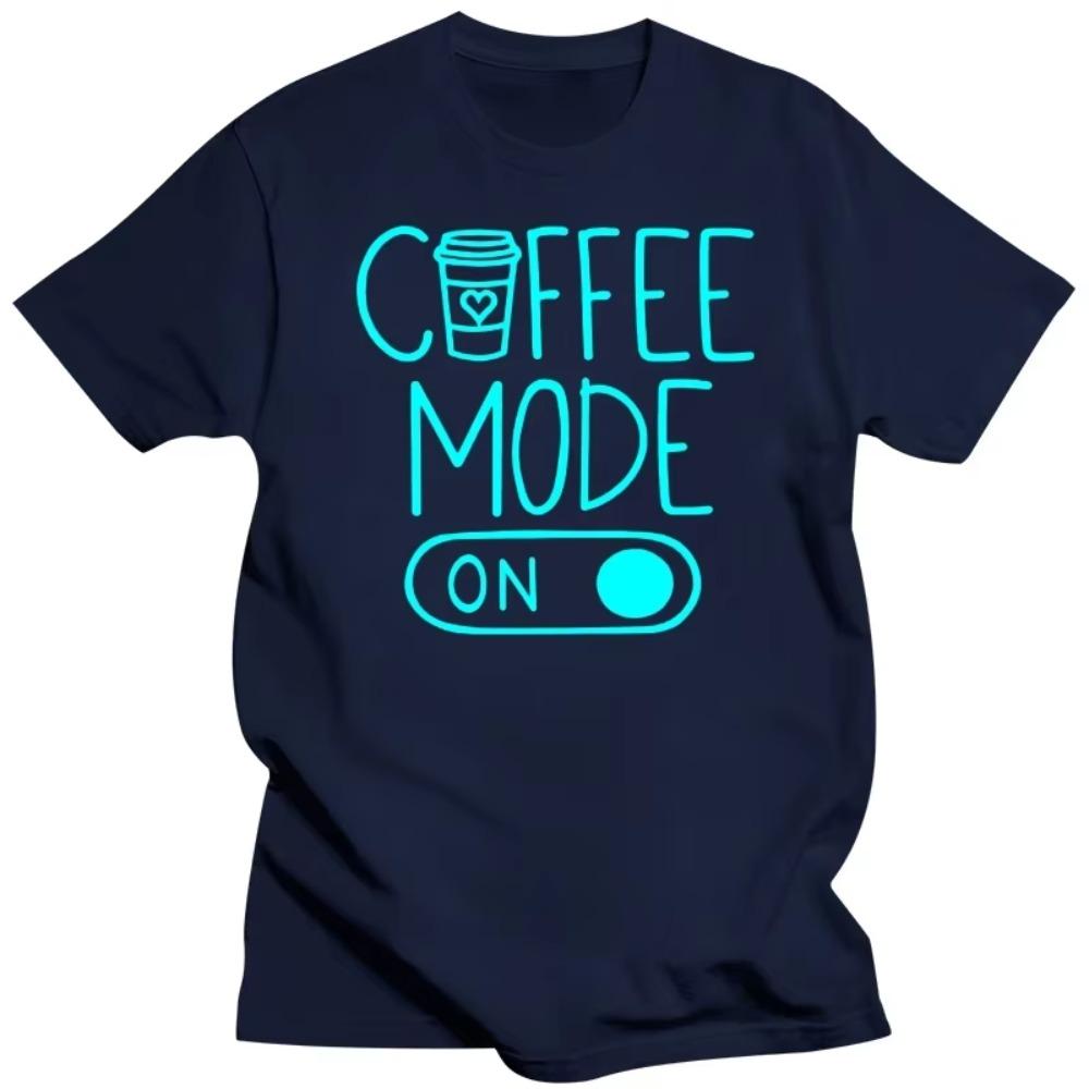 New Trendy Summer Fashion T Shirt for Men T-shirt Funny Coffee Mode on Print Tees Short Sleeve Tops Luminous Design Tshirts Tops