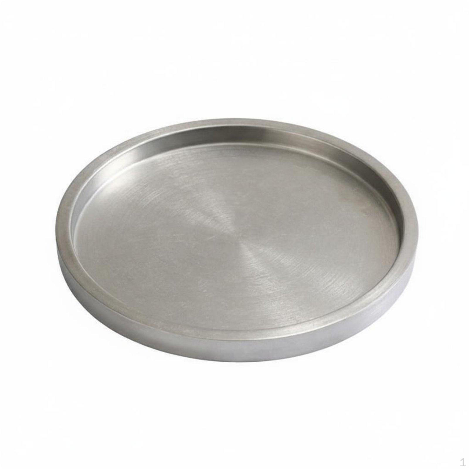 Korean BBQ Serving Tray Double Layer Stainless Steel Round Plate Thickened Design