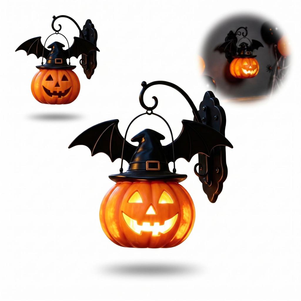 Halloween and Pumpkin Wall Lamp Decor for Yard Patio Party Supplies