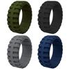 Men'S Breathable Silicone Ring with Tire Pattern - Casual Style, Single Piece