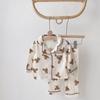 Girls' Cute Bear Print Long-Sleeve Pajama Set