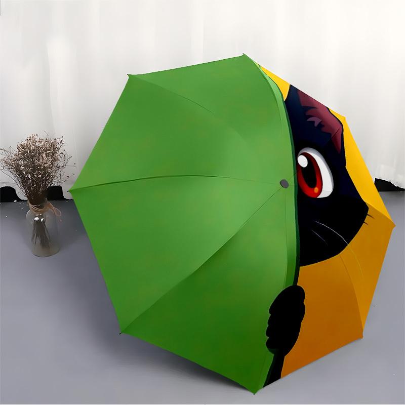 1pc Cat Circle Automatic Open/Close Umbrella Compact Folding Umbrella, All-Season Portable Umbrella for Women/Men F1124004