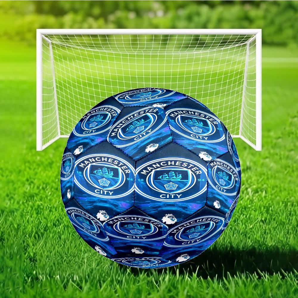 City Football Club Printed Size 5 Soccer Ball - Durable, Machine-stitched, Soft and Comfortable, Suitable for Training and Matches Gift