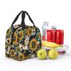 Leopard Sunflower Pattern Insulated Lunch Bag for Kids School Cooler Thermal Food Box Tote Leakproof Lunch Boxes Container
