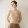 2026 Le Ka Sha Women's 100% Pure Cashmere Striped V-Neck Long Sleeve Knit Pullover