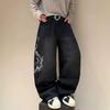 Men's Four Seasons Jeans New Loose Youth American Retro Embroidered Jeans