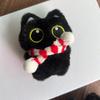 Schwarze Katze Puppe Anhänger Schlüsselanhänger Niedliche Pilot Kleine Schwarze Katze Hängend Rucksack Schlüsselanhänger Kreativer Katzen Plüsch Schlüsselanhänger Geschenk für Handy