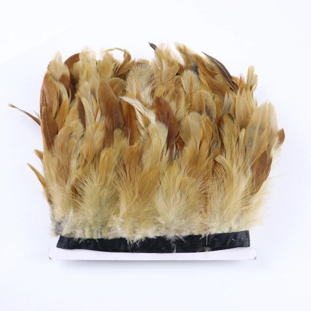 1Meters Fluffy Rooster Feathers Trims Fringe 10-18CM Chicken Feather Trim for Crafts Ribbon Plumas Wedding Clothing Decoration
