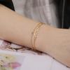 Cazador Tulip Flower Bracelet for Women Kpop Stainless Steel Double Layers Beads Chain Bracelets Jewelry Birthday Gift New