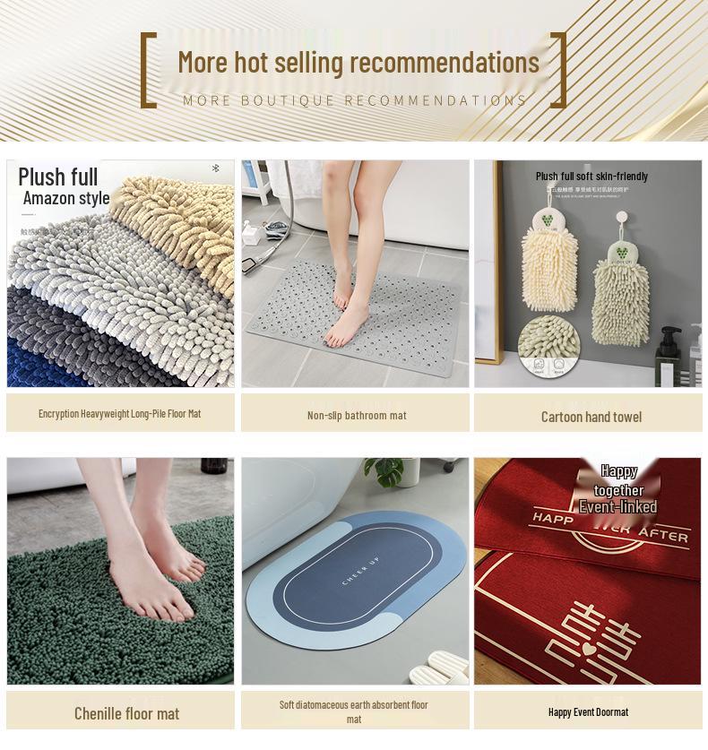 Custom Chenille Floor Mat - Thickened, Absorbent, Non-slip Carpet for Kitchen, Living Room, and Bathroom.
