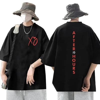 Sänger The Weeknd XO After Hours Buchstaben Grafik T-Shirt Unisex Hip Hop Trend T-Shirts Mode Baumwolle Übergroße T-Shirt Streetwear