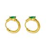 European & American Fashion Luxury Zirconia Water Drop Titanium Steel Hoop Earrings for Women