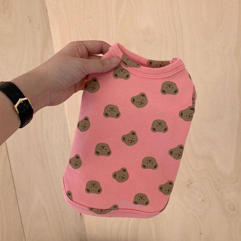 Spring and Autumn Bottom Shirt Pet Teddy Dog Bigbear Cat Pomeranian General Schnauzer Small Puppy Clothes