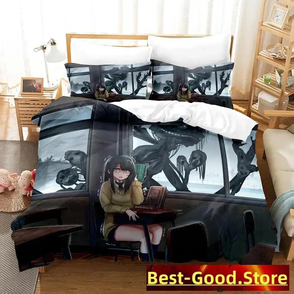 Mieruko chan Bedding Set Single Twin Full Queen King Size Bed Set Adult Kid Bedroom Duvetcover Sets Anime parure de lit Bed