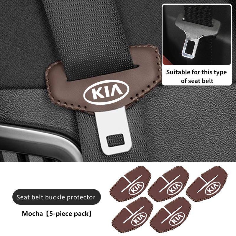 Leather Car Seatbelt Buckle Cover Auto Interior Accessories For KIA K5 K2 Rio Optima Sportage Venga Sorento Stonic Forte Jlsz20
