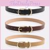 Ladies Solid Color Belt With Simple Alloy Buckle For Casual Office Weekend Looks