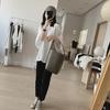 Loose Plus Size Cotton Raglan Sleeve Pullover - Five-Sleeve Summer Top