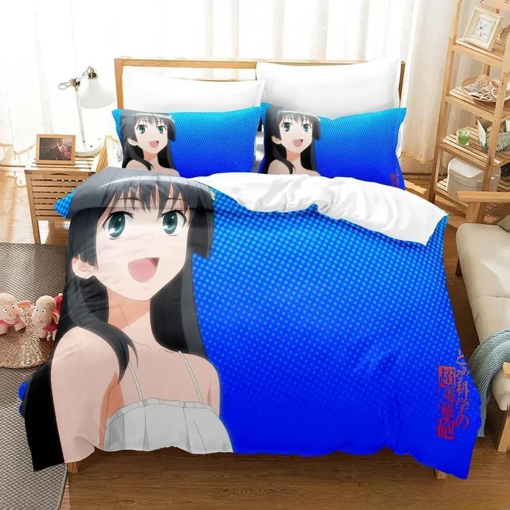 New Misaka Mikoto Bedding Set Single Twin Full Queen King Size Bed Set Adult Kid Bedroom Duvet cover Sets 3D Anime Bed Sheet Set