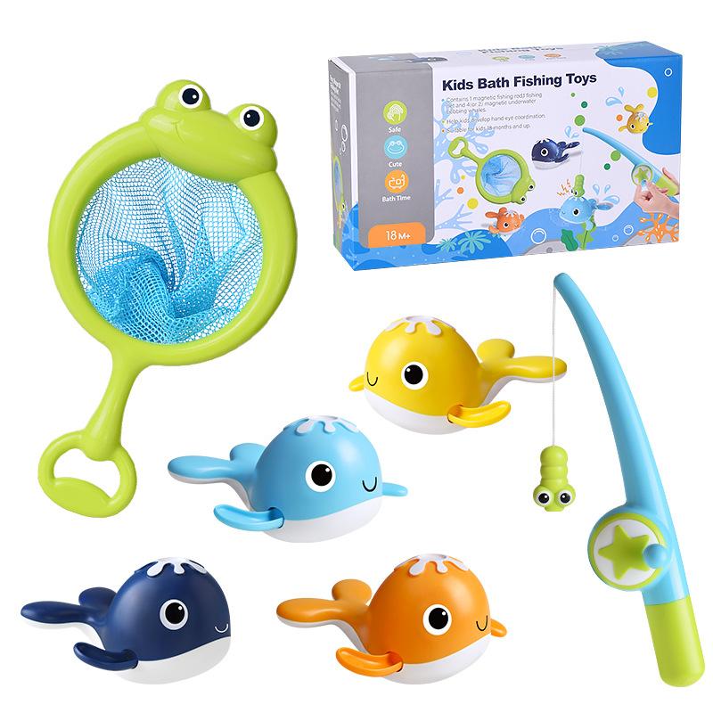 

Детская катушка Play Water Whale Swimming Whale Ванная Магнитная Рыболовный костюм Игрушка для ванны зелёный