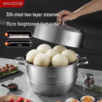 304 Stainless Steel 3-Layer Steamer Pot