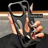 Luxury Matte Hollow Out Flame Phone Case For iPhone 17 16 13 14 11 12 Pro Max Plus 17 Air Soft Dissipate Heat Bumper  Back Cover