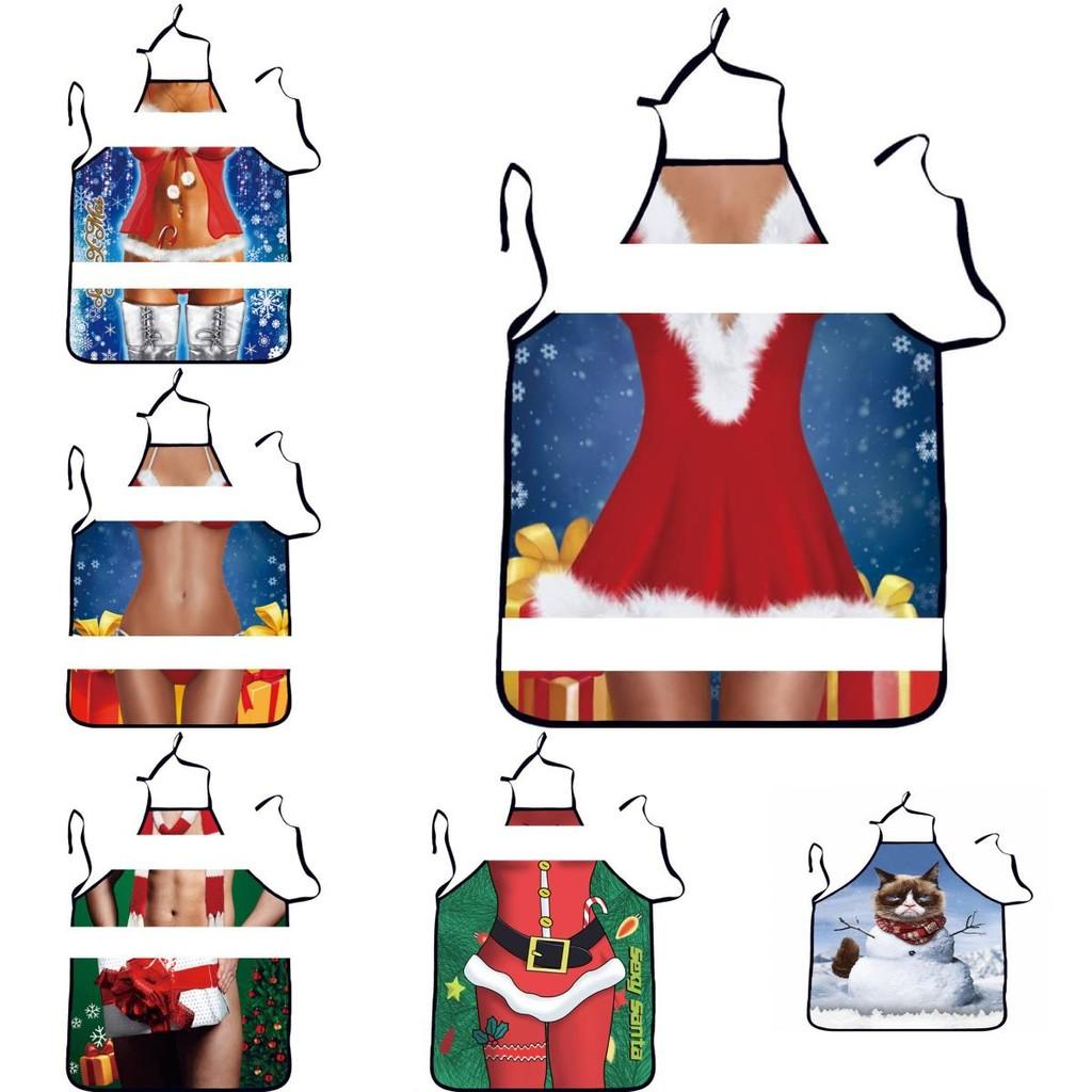 Waterproof Cartoon Christmas Apron Home Cooking Party Activities Kitchen Supplie