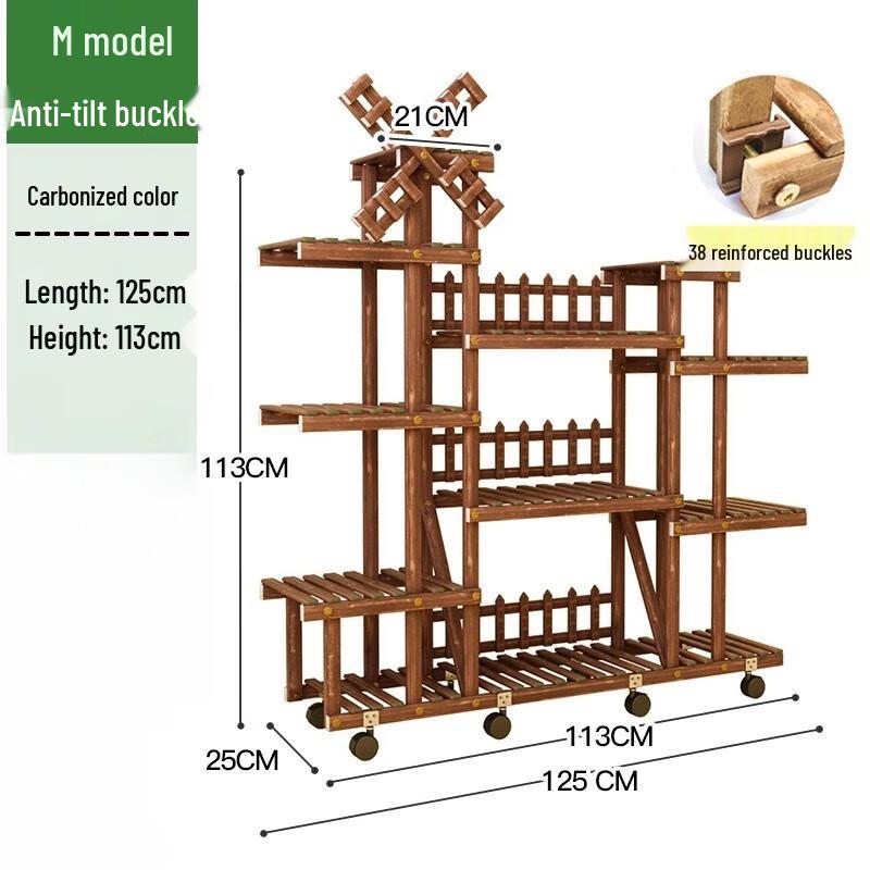 

Multi-Tier Metal Plant Stand with Storage and Anti-Tilt Design