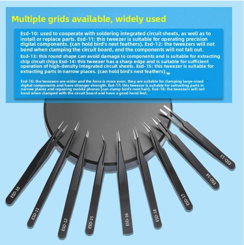 Tweezers Stainless Steel Handmade DIY Pointed Mouth Clip Eyelid Art Nail Art Hand Tent False Eyelash Tweezers Anti Static