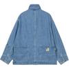 Carhartt WIP X INVINCIBLE Collaboration Multi-Pocket Label Logo Loose Removable Hood Denim Jacket Unisex jackets A242054-01-06