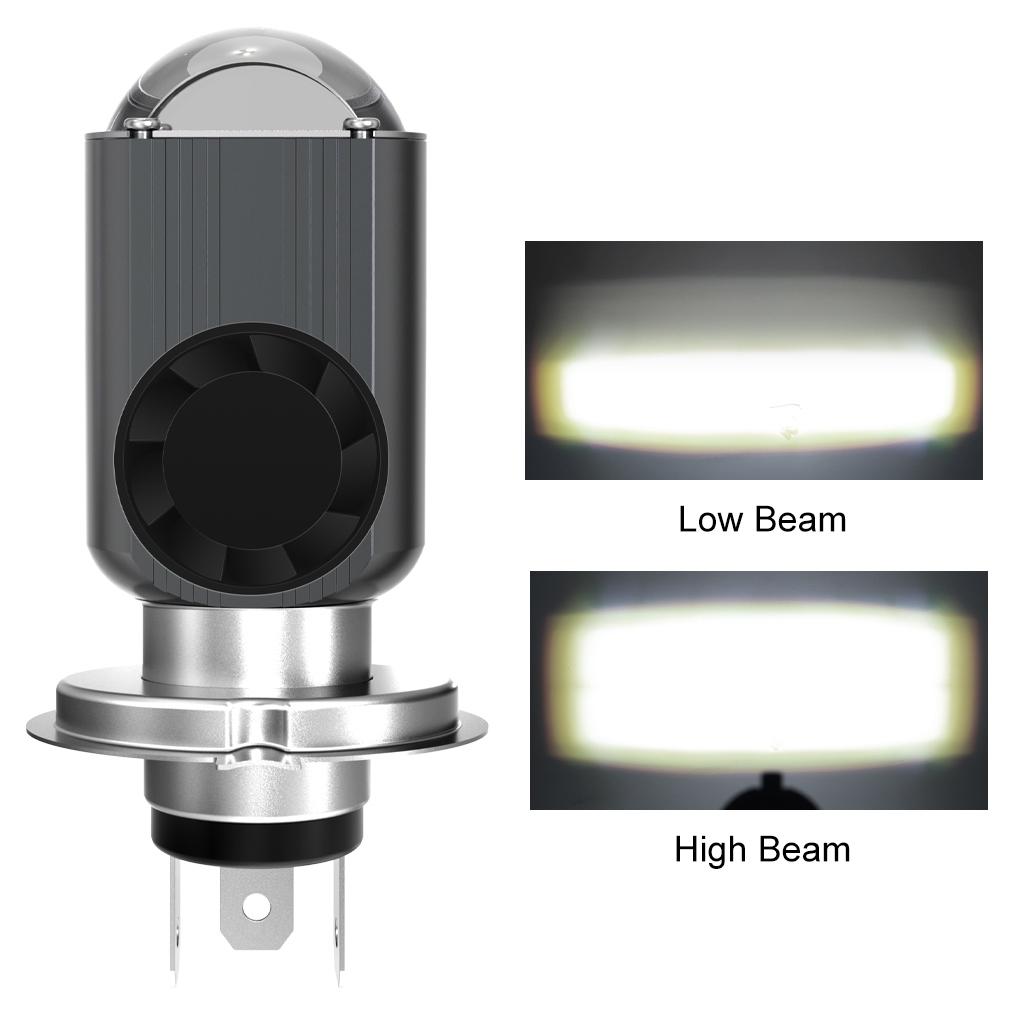 1Pc H4 LED Dual Color Motorcycle Headlight Bulbs BA20D with Fan Hi/Lo Beam 15W 12000LM 12V Fog Lamp Scooter Yellow White 3000K 6000K Motor Accessories