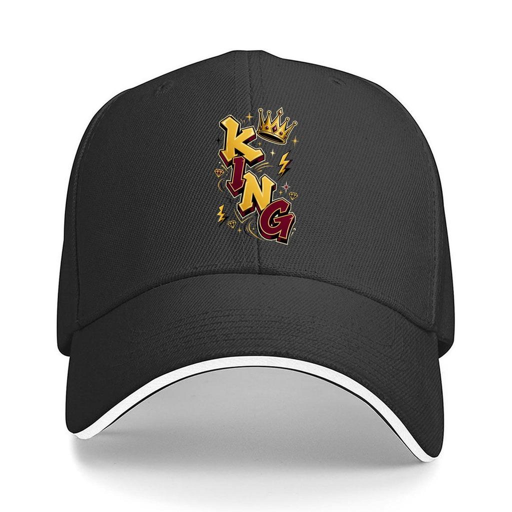 Royal Crown Street Lettering Emblem Sandwich Baseball Cap Sun Cap Outdoor Workouts Hat