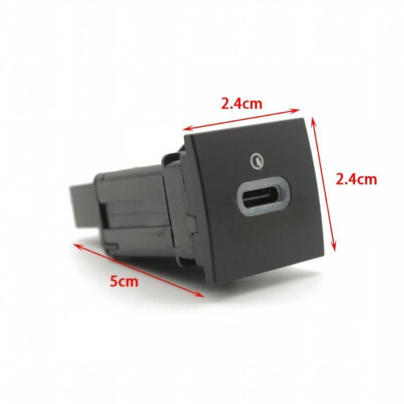 Новий червоний світлодіодний автомобільний USB-зарядний пристрій PD Швидка зарядка Адаптер для зарядки телефону Розетка Кнопка Для Golf 6 Mk6 5 Scirocco 2006 - 2012