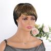 Damen-Perücke, 20,3 cm, blond, schwarz, Ombre-Pony, kurze Perücke, Hochtemperatur-Synthetik-Perücke, lässiges Styling