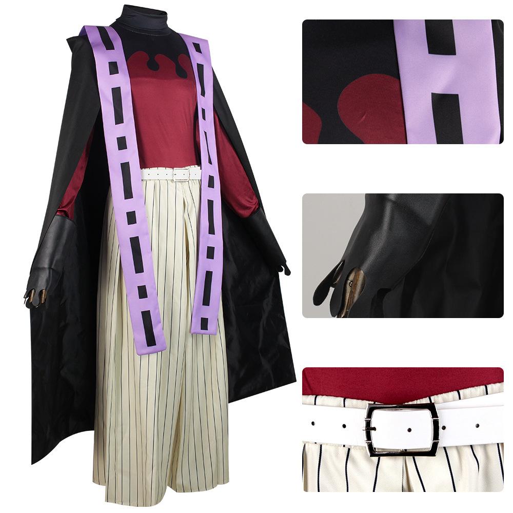 Demon Doma Douma Cosplay Costume Set with Wig And Fan for Men Women Kimetsu No Yaiba Halloween Anime Kimono Outfit