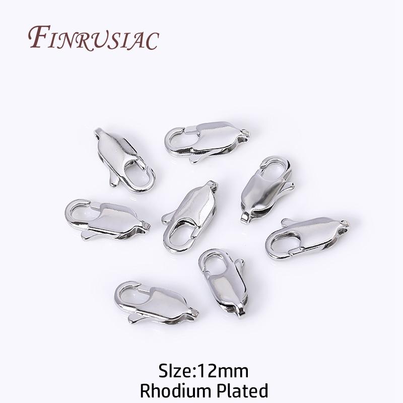 18K Gold Plated Brass Oval Lobster Clasp Connector Rhodium plated Lobster Clasps Lock DIY Jewelry Making Findings Supplies