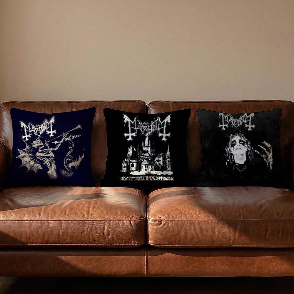 Band MMayhem Cushion Cover Soft Reversible  Durable Pillow Cover  MultiScene Use for Home  Car Daily Comfort