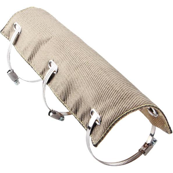 

6 x12 Exhaust Heat Shield, Universal Pipe Heat Shield Protector for Automotive & Motorcycle, Titanium-color Basalt Fiber Heat Shield Wrap Kit with