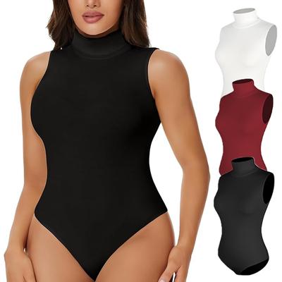 Shapewear für Damen, Bauchkontrolle, nahtlose Oberteile, Body Shaper, Kompressions-Po-Lifting-Shapewear, hoher Kragen, ärmellose Korsetts
