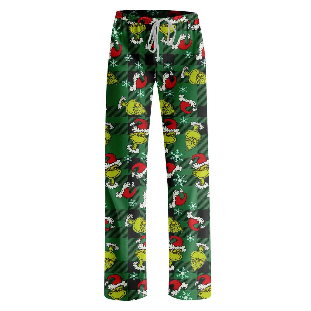 Pyjamasbukser Nattøy Fritidssnor Elastisk midje Bukser Komfortable Rette Yoga Løse Bukser