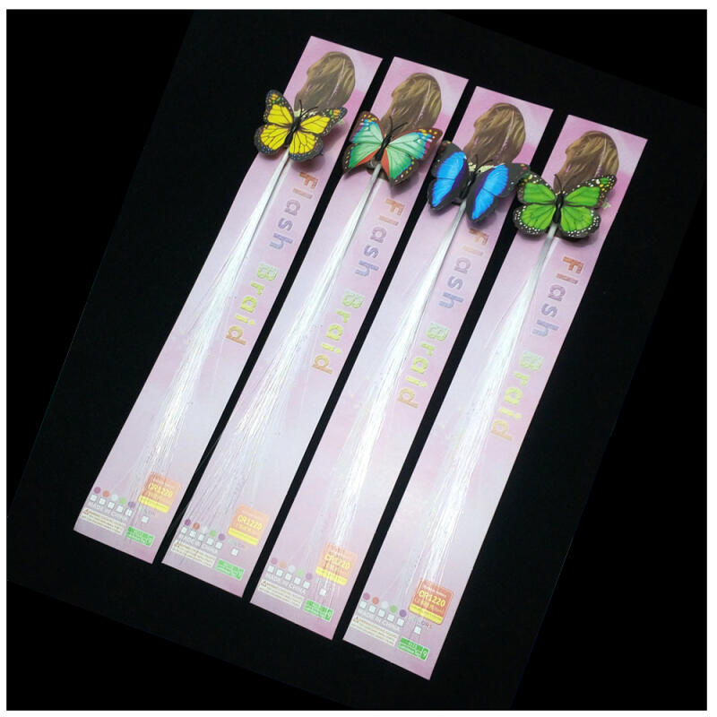 Светодиодная оптоволоконная заколка-мост/Заколка-бабочка LED hairpin butterfly type