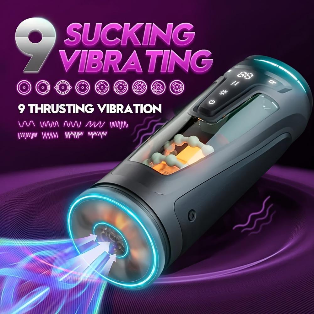 1 Valentine's Day Male Masturbator Gift, 9 Vibrations, 8 Insertion Modes and 2 Heat Levels, Sex Toys, Adult Toys, Penis Pumps